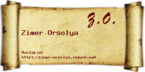 Zimer Orsolya névjegykártya